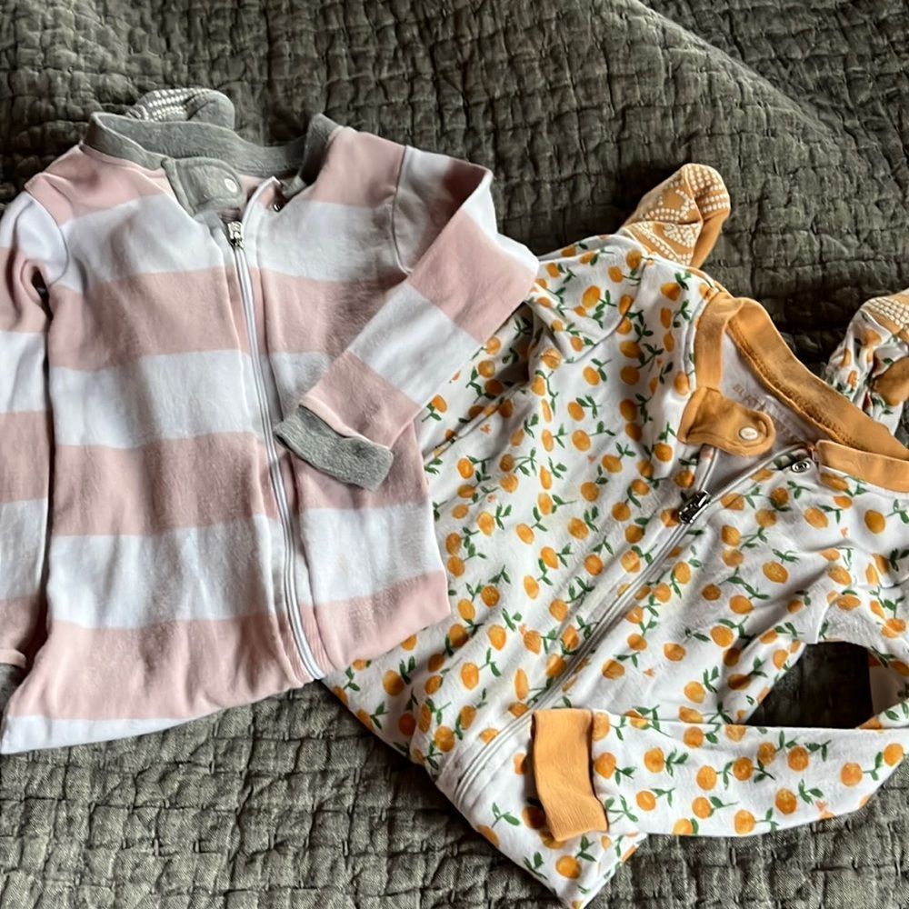 Pair of Burt’s Bees Footie Pajamas